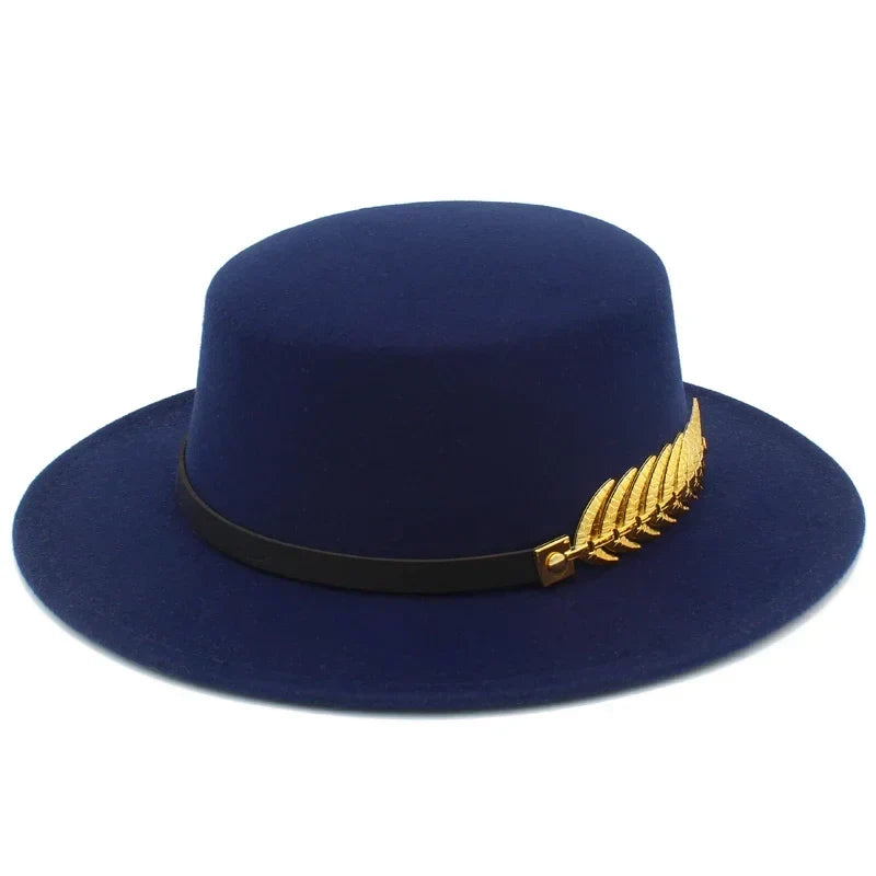 Golden Feather Cotton Fedora Hat