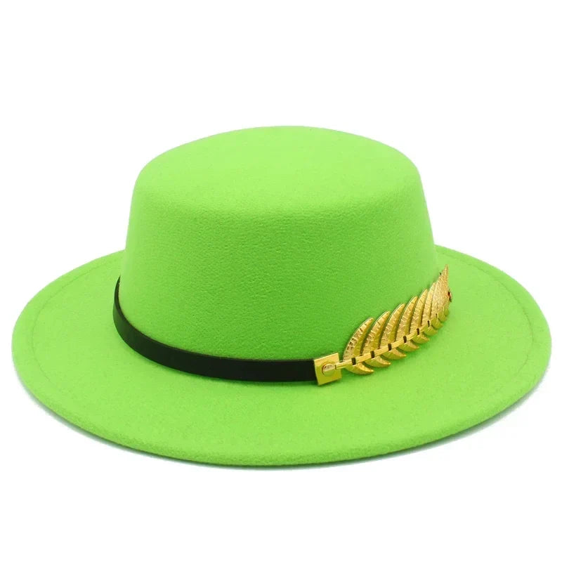 Golden Feather Cotton Fedora Hat