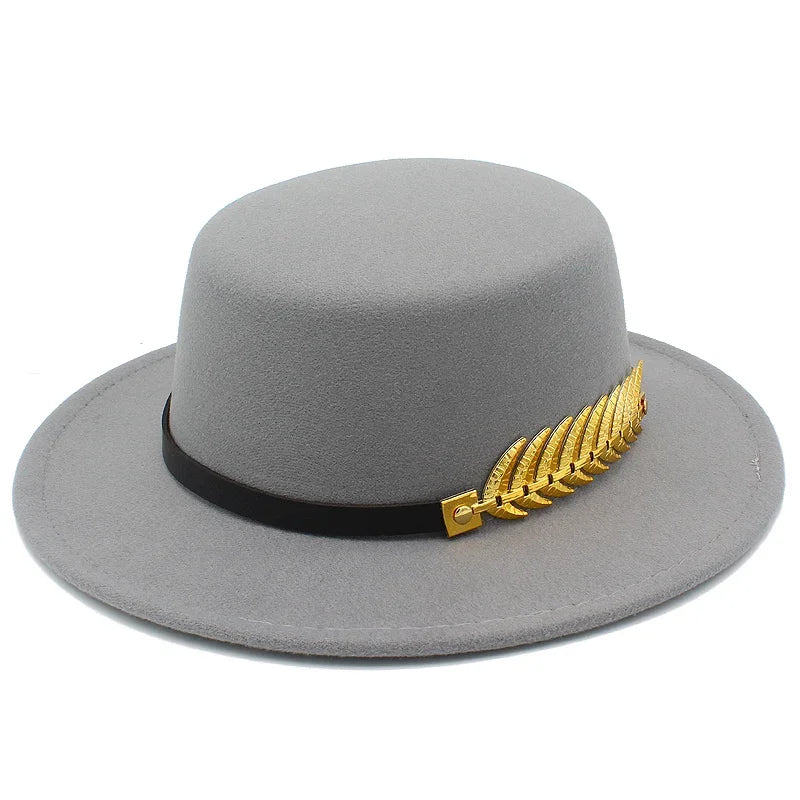 Golden Feather Cotton Fedora Hat