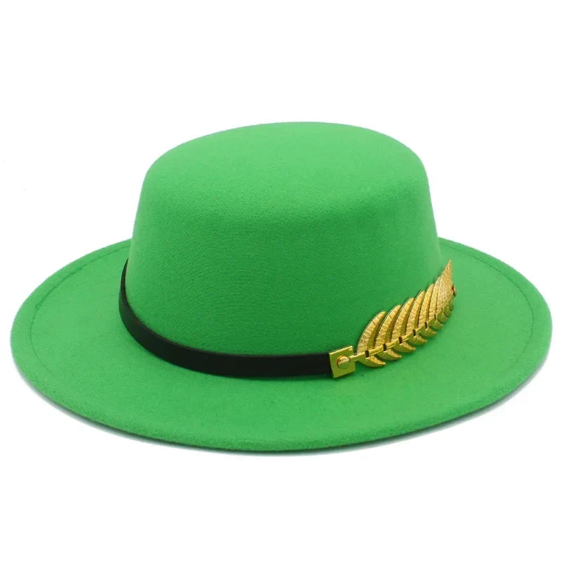 Golden Feather Cotton Fedora Hat