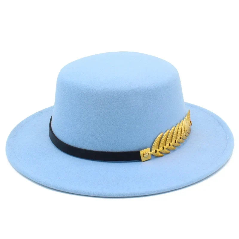 Golden Feather Cotton Fedora Hat