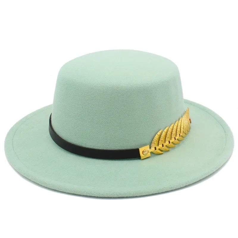 Golden Feather Cotton Fedora Hat