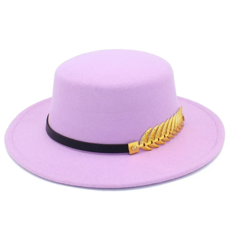 Golden Feather Cotton Fedora Hat
