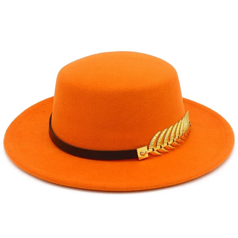 Golden Feather Cotton Fedora Hat