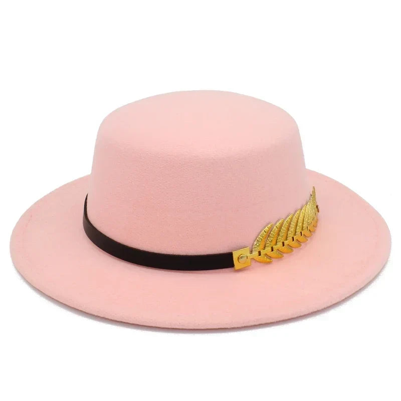 Golden Feather Cotton Fedora Hat