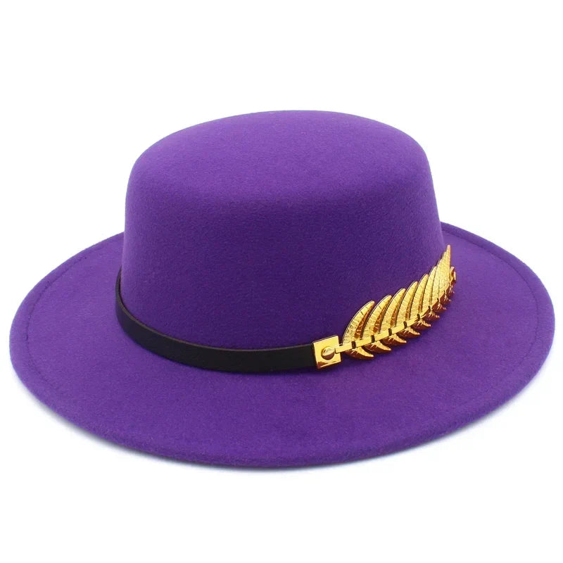 Golden Feather Cotton Fedora Hat