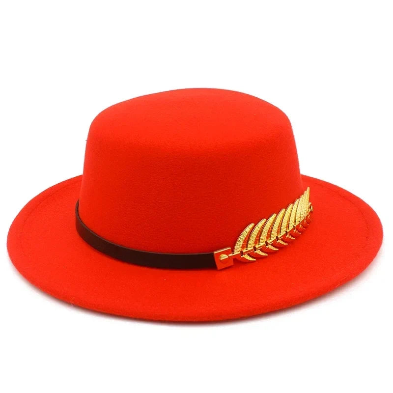 Golden Feather Cotton Fedora Hat