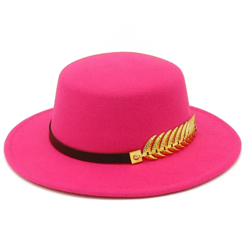 Golden Feather Cotton Fedora Hat
