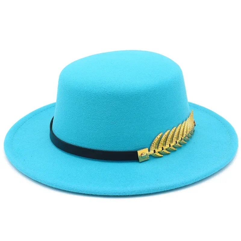 Golden Feather Cotton Fedora Hat