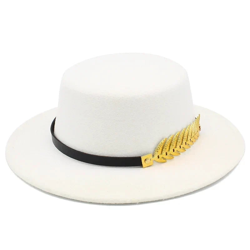 Golden Feather Cotton Fedora Hat