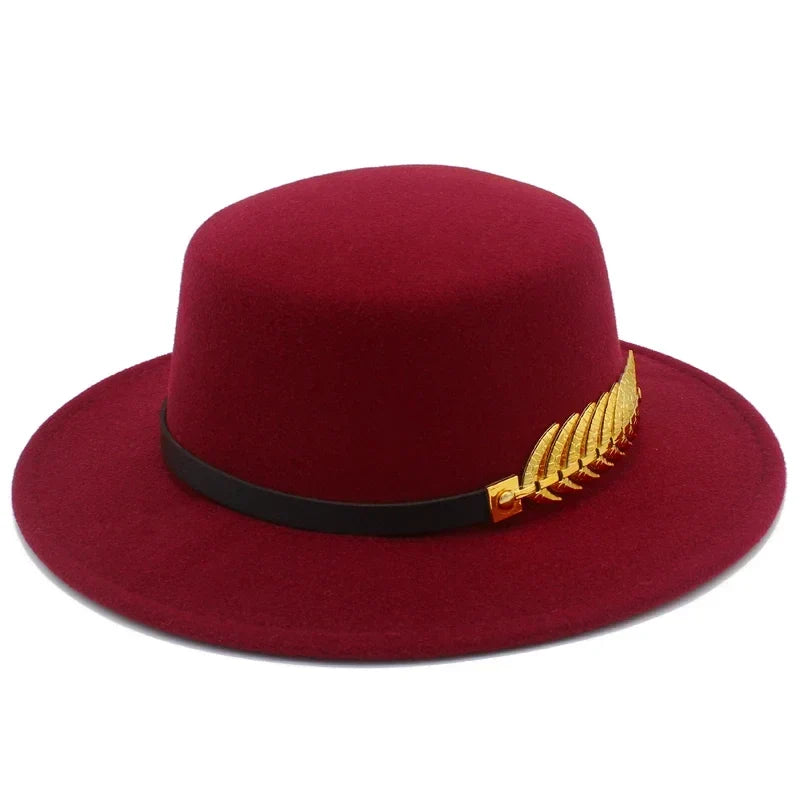 Golden Feather Cotton Fedora Hat