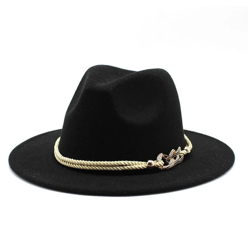 Golden Cord Felt Fedora Hat