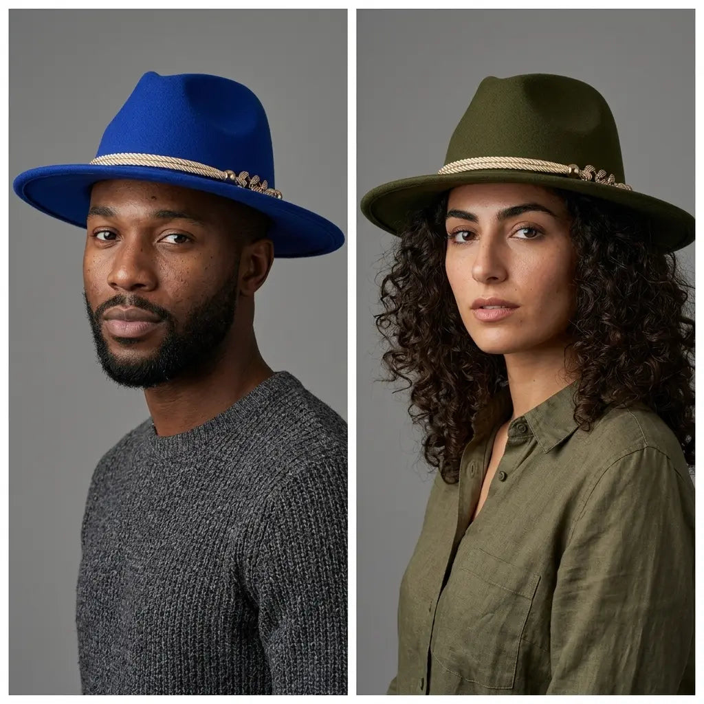 Golden Cord Felt Fedora Hat