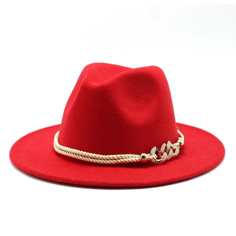 Golden Cord Felt Fedora Hat