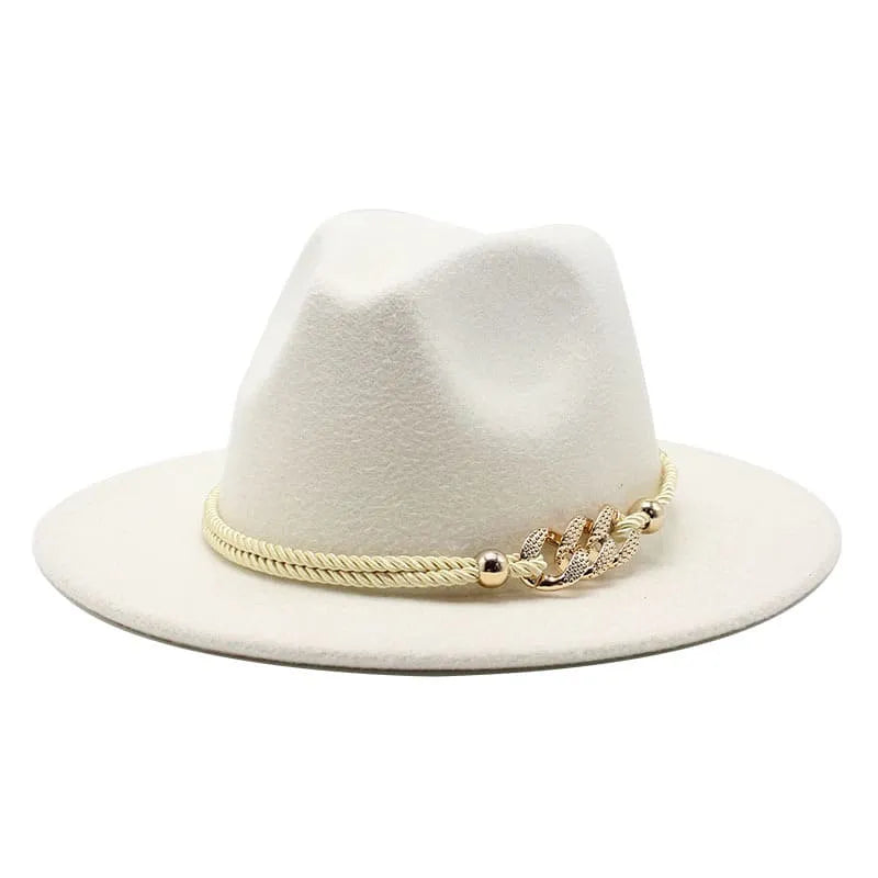 Golden Cord Felt Fedora Hat