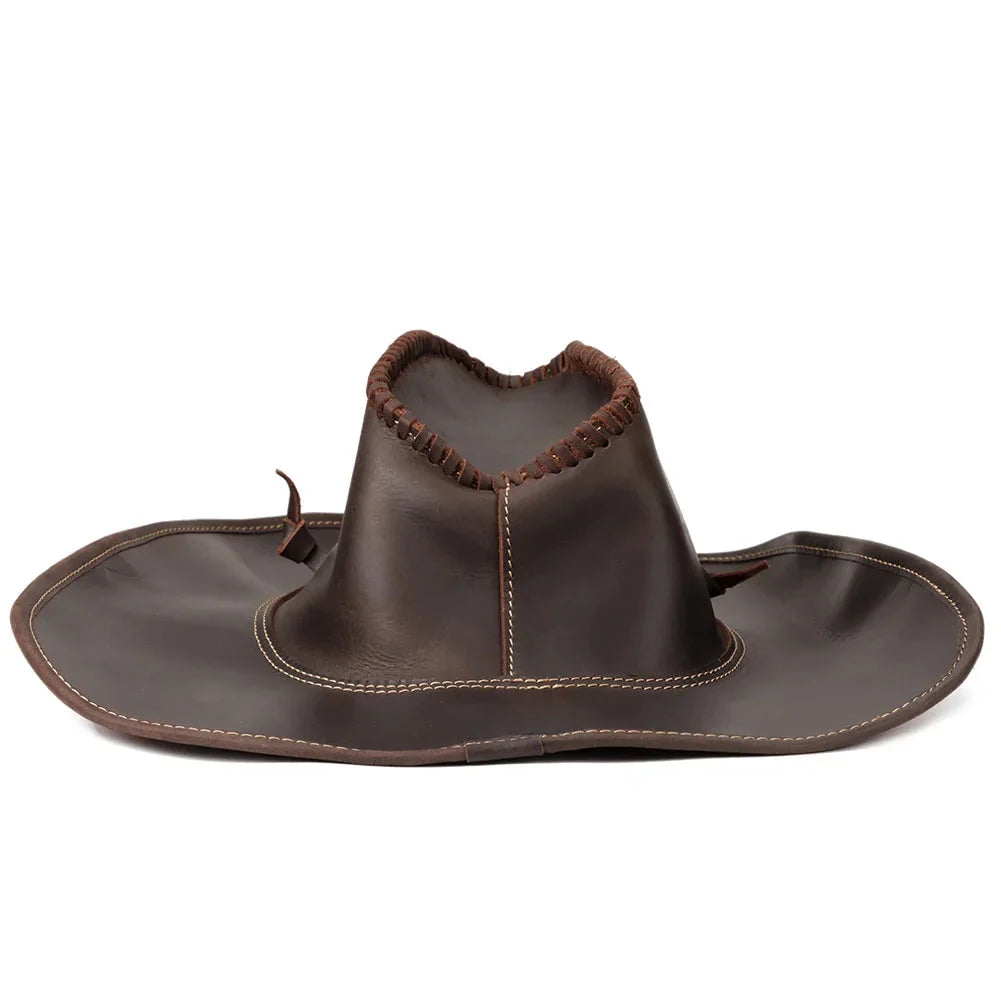 Hummerpaul Handcraft Genuine Leather Cowboy Hat
