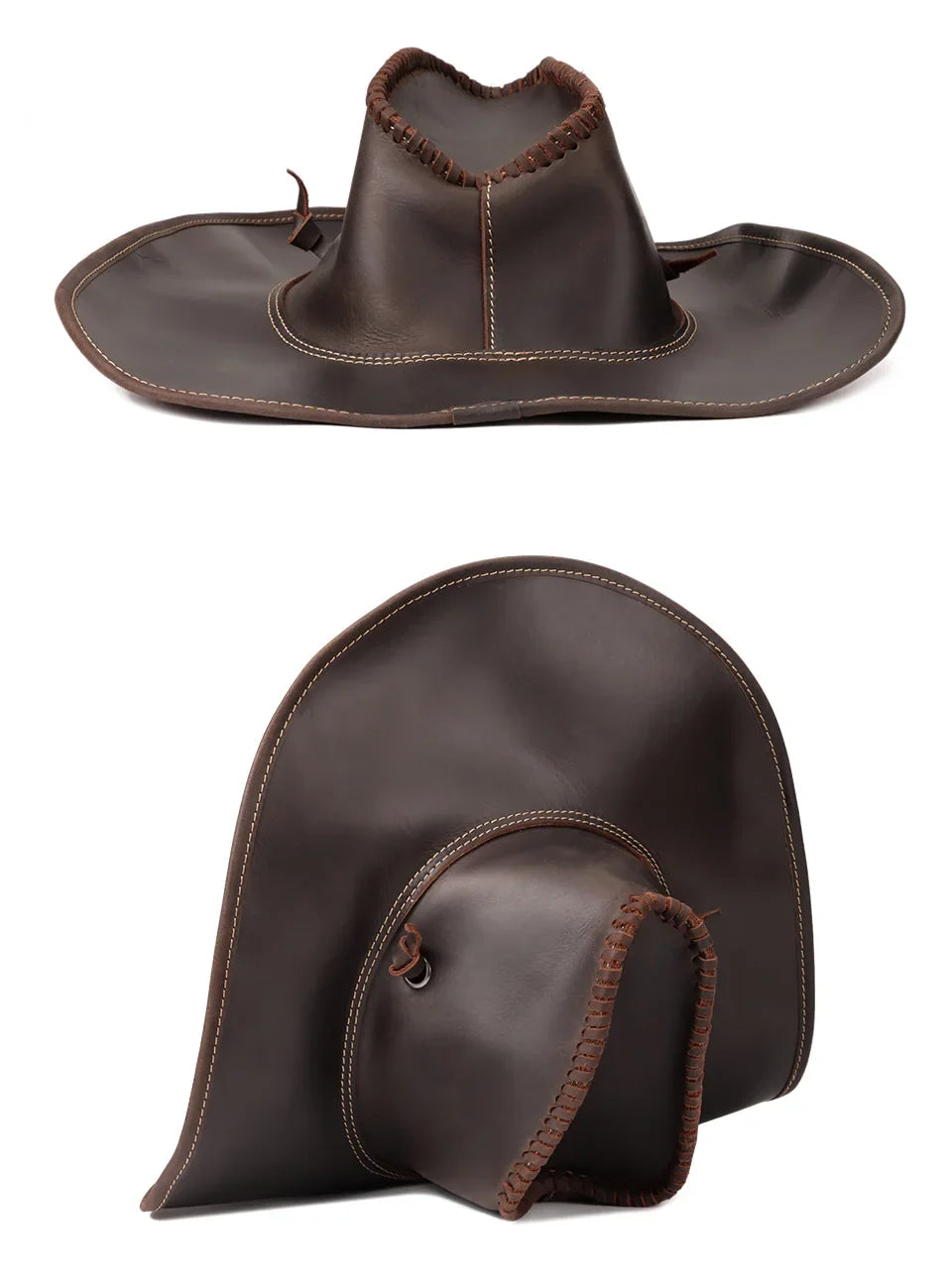 Hummerpaul Handcraft Genuine Leather Cowboy Hat