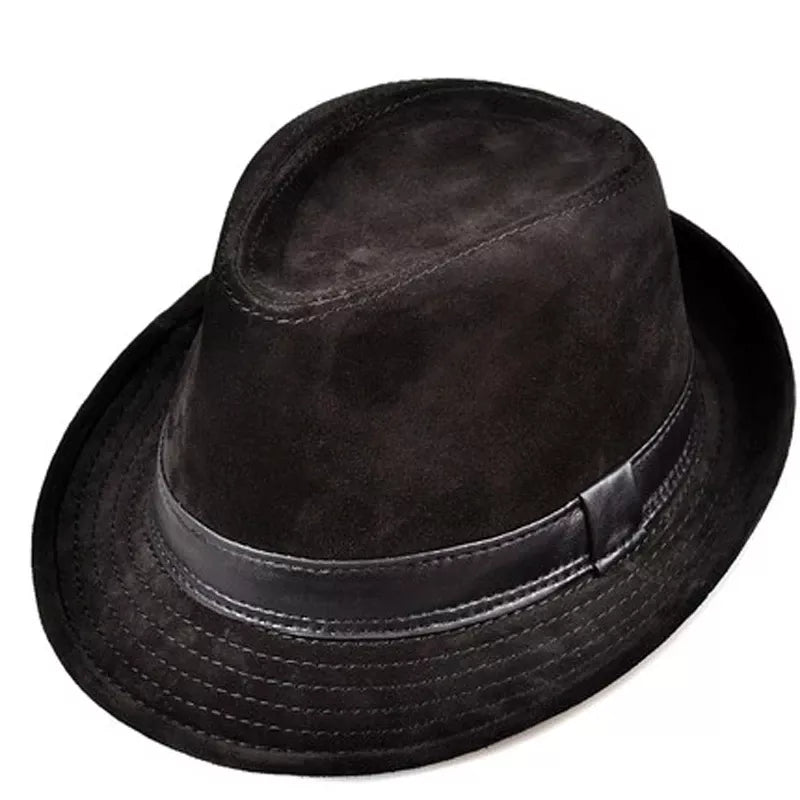 Lamarck Nubuck Genuine Leather Trilby Hat