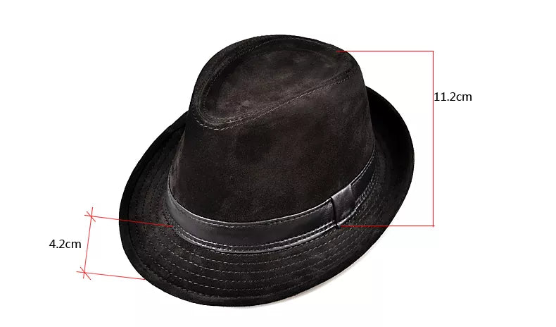 Lamarck Nubuck Genuine Leather Trilby Hat