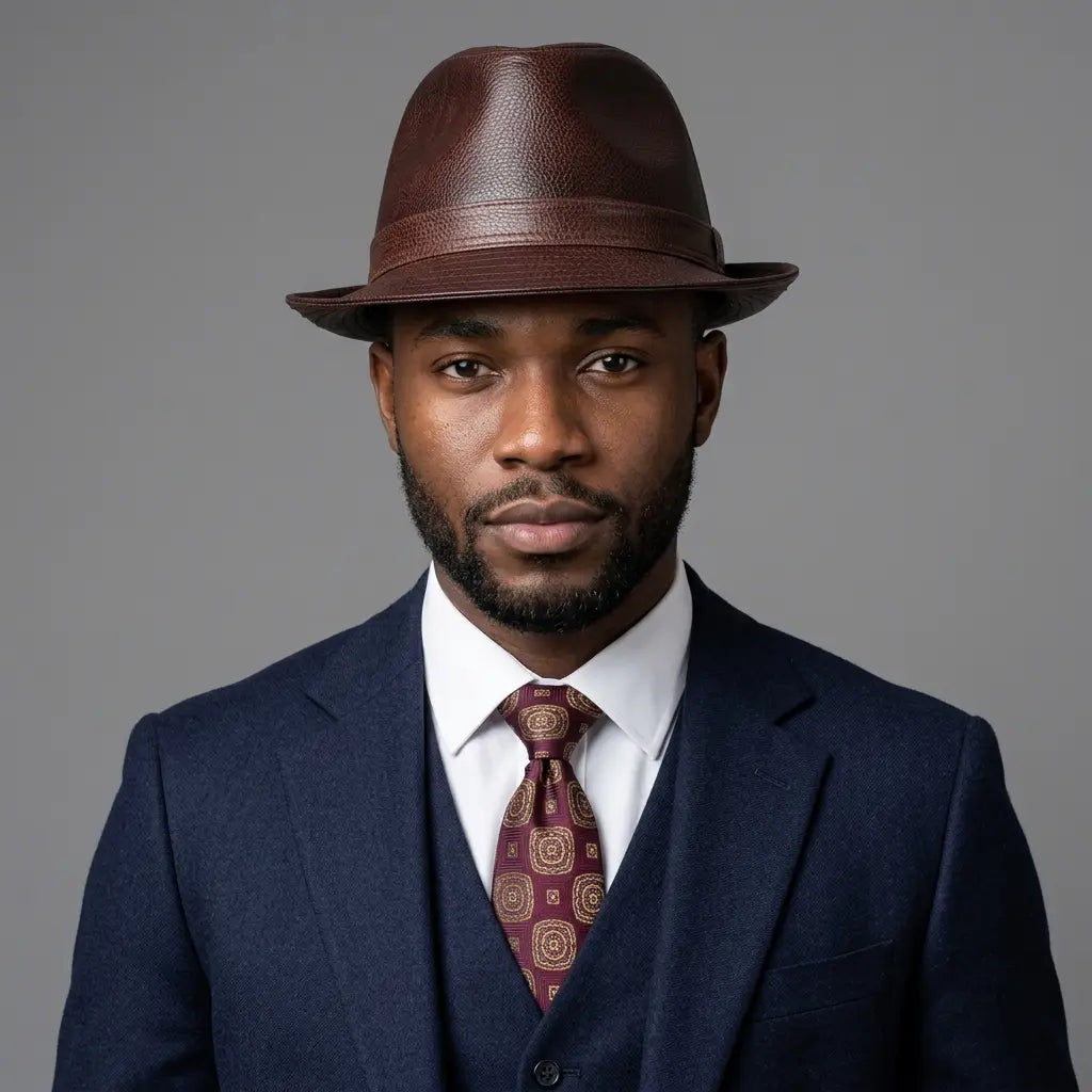 Lemont Genuine Leather Trilby Hat