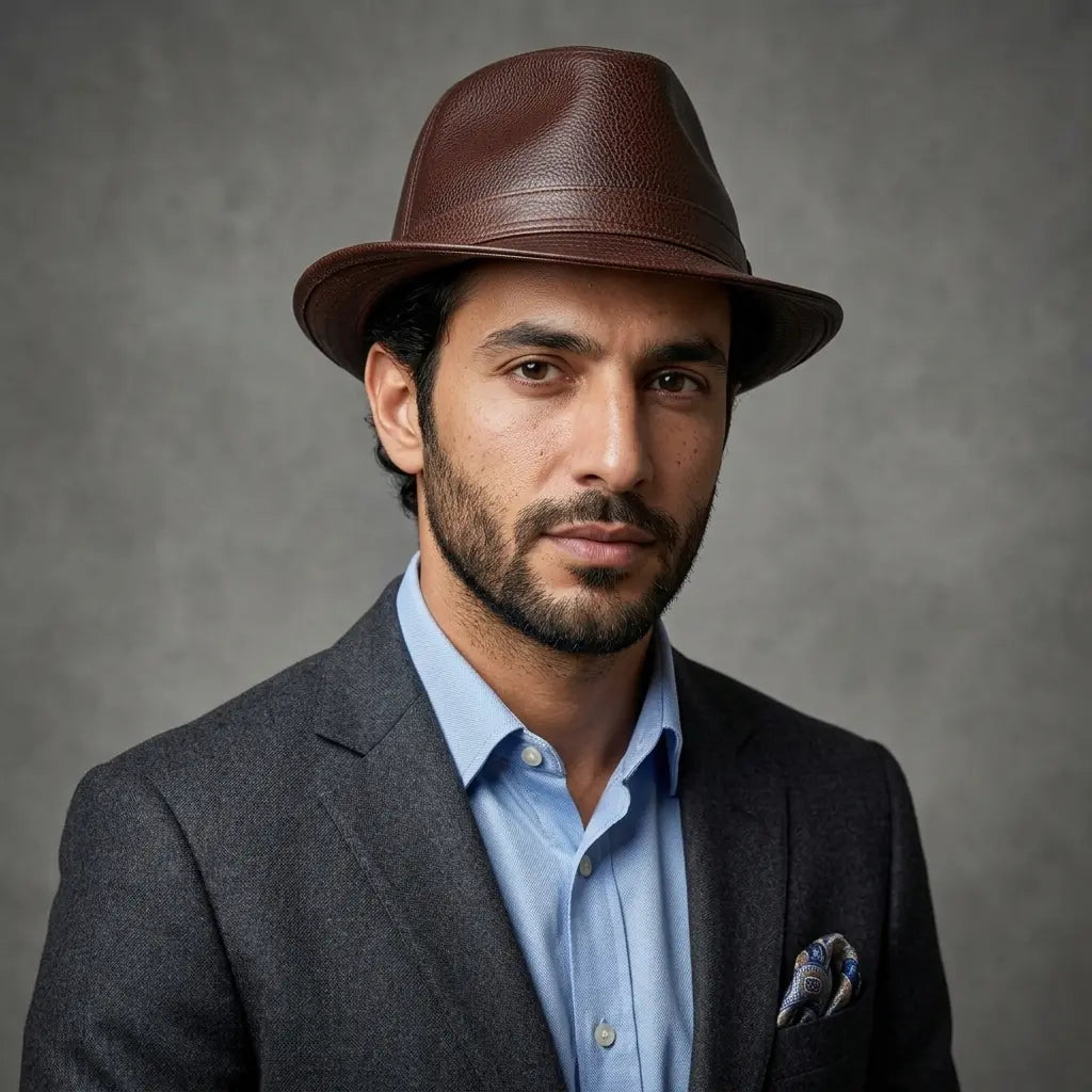 Lemont Genuine Leather Trilby Hat