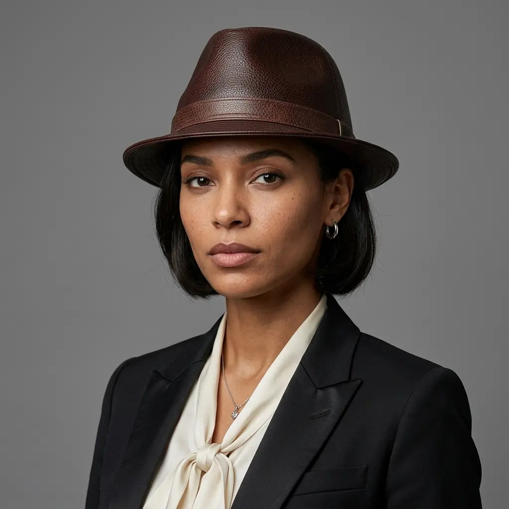 Lemont Genuine Leather Trilby Hat