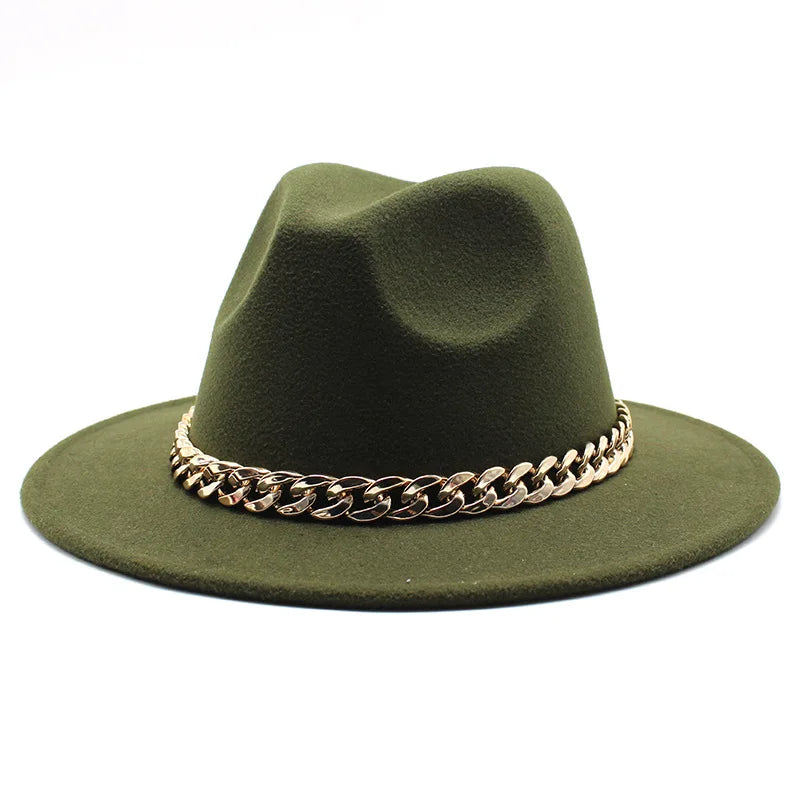Milano Golden Chain Cotton Fedora Hat