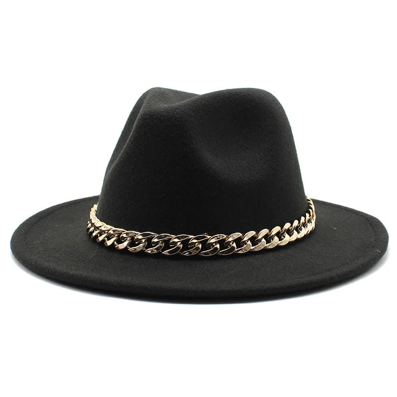 Milano Golden Chain Cotton Fedora Hat