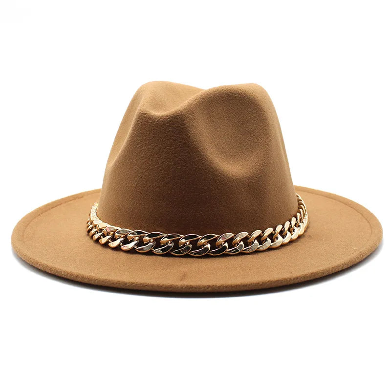 Milano Golden Chain Cotton Fedora Hat