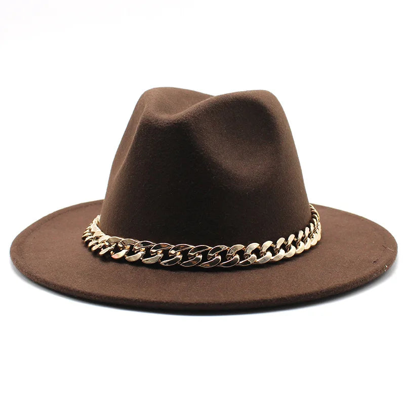 Milano Golden Chain Cotton Fedora Hat