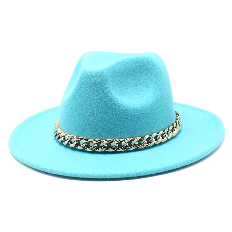 Milano Golden Chain Cotton Fedora Hat