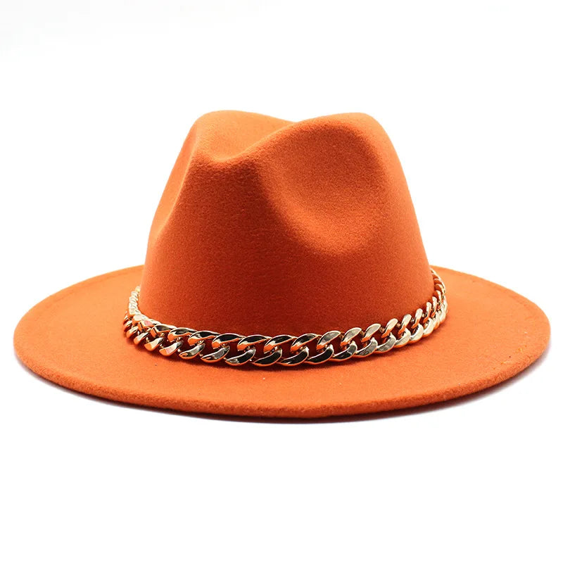 Milano Golden Chain Cotton Fedora Hat