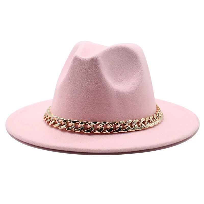 Milano Golden Chain Cotton Fedora Hat
