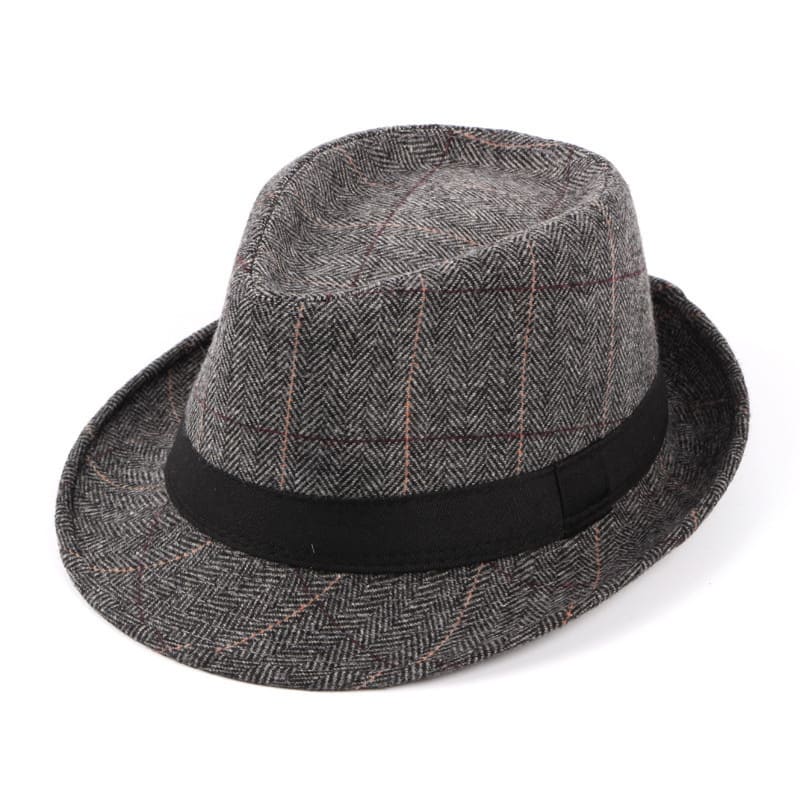 Plaid & Herringbone Trilby Hat