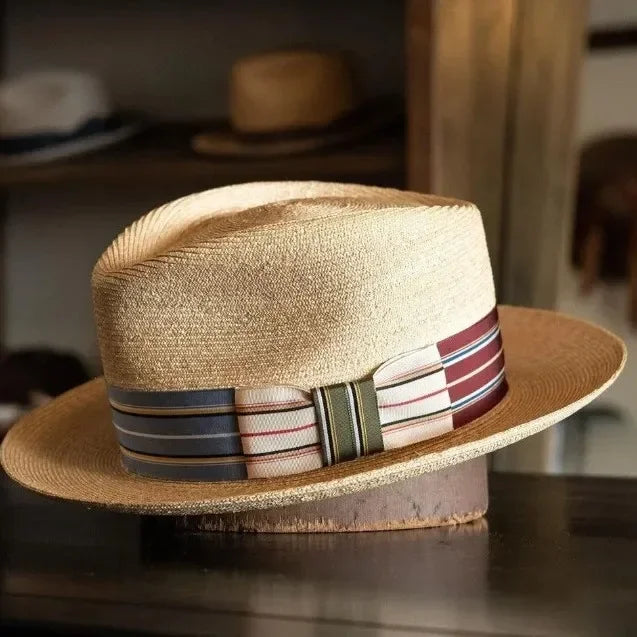 Porto Summer Beige Raffia Fedora Hat