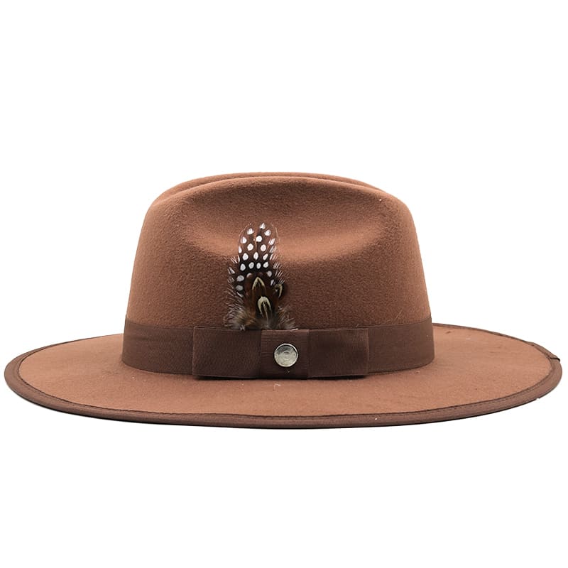 Rimini Feather Khaki Fedora Hat
