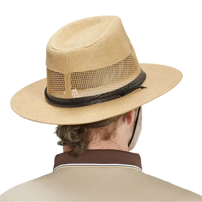 Summer Mesh Linen Fedora Hat