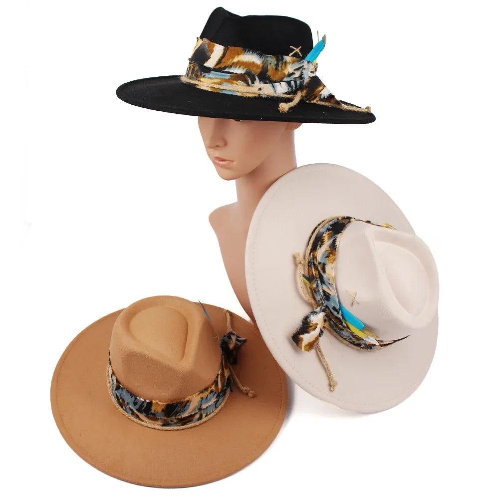 Venecia Bohemian Wide Brim Cotton Fedora Hat