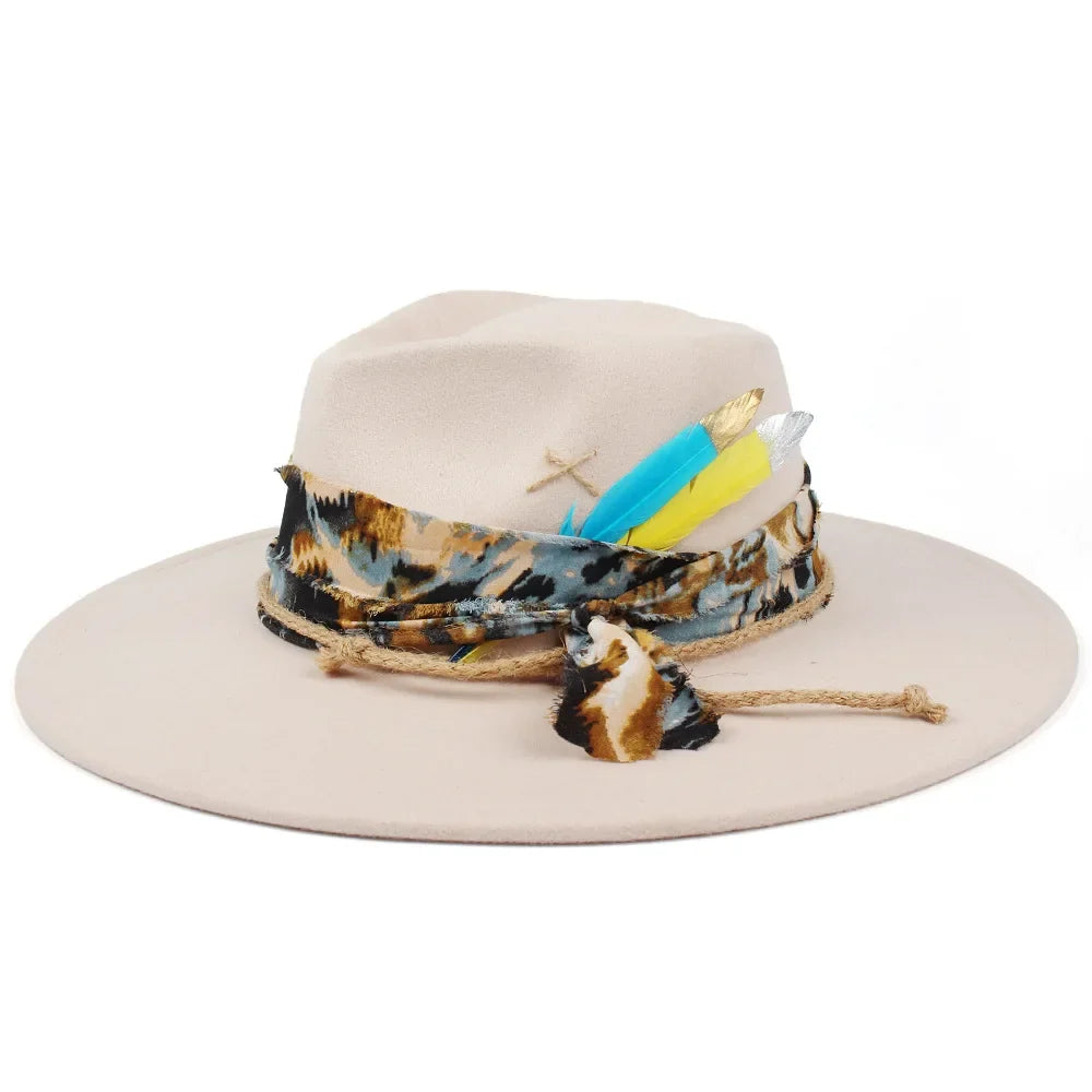 Venecia Bohemian Wide Brim Cotton Fedora Hat