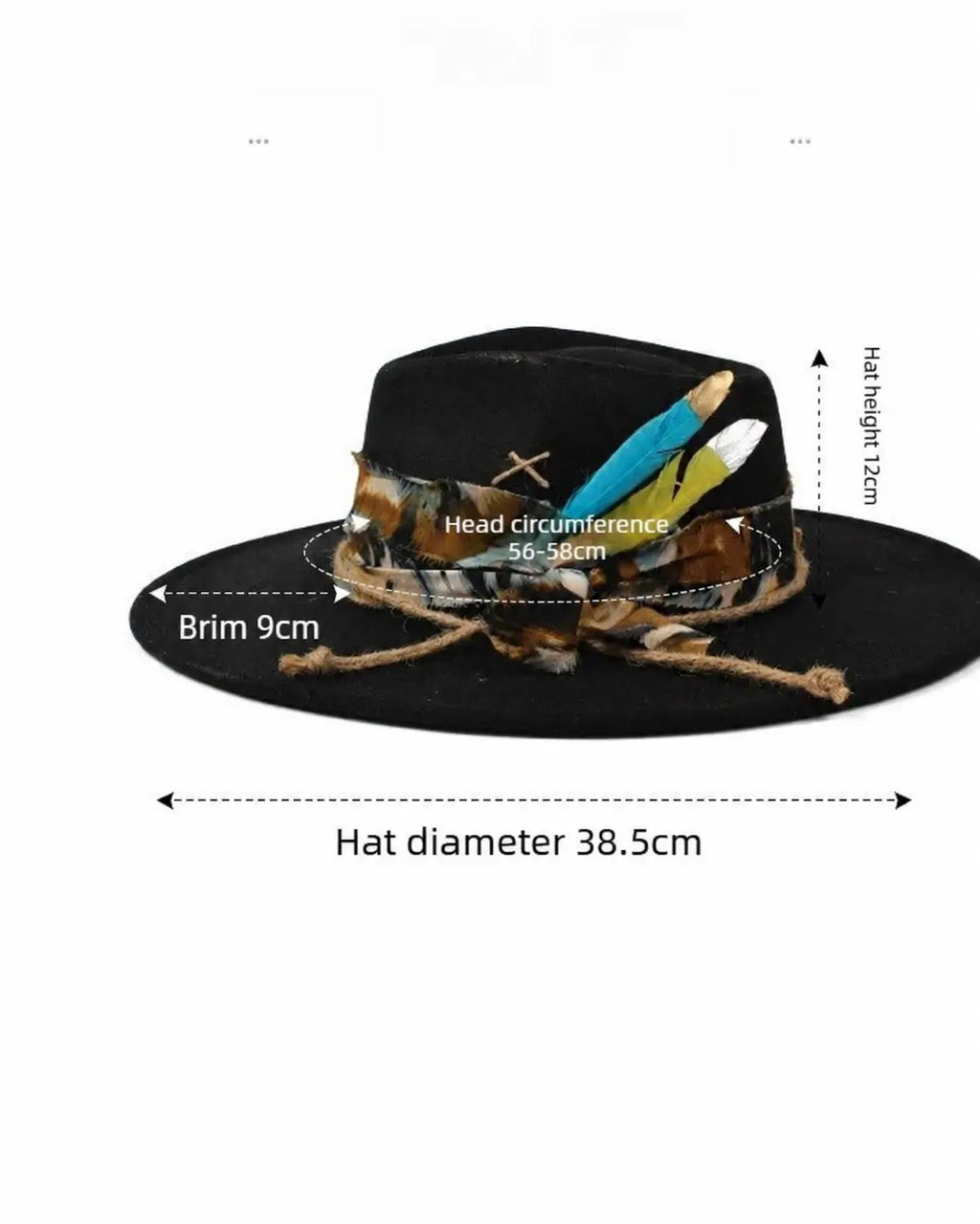 Venecia Bohemian Wide Brim Cotton Fedora Hat