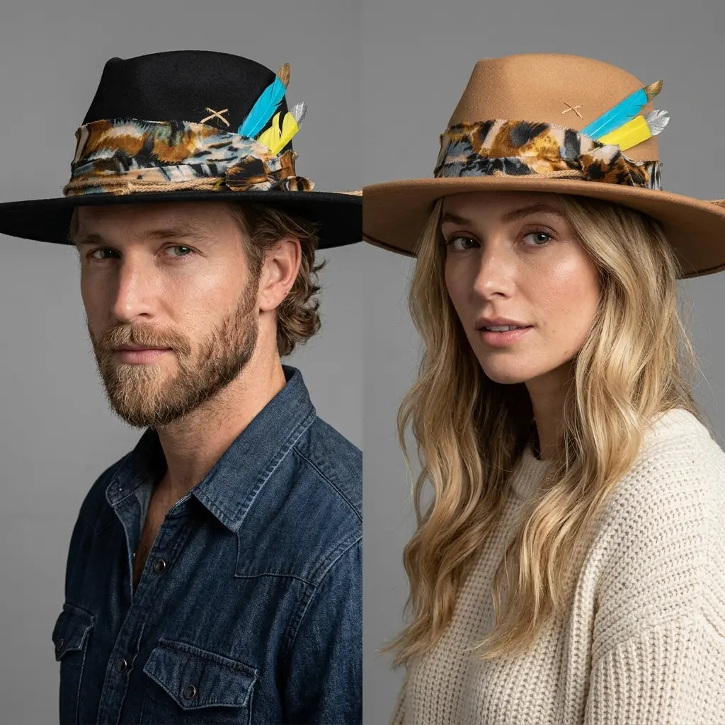 Venecia Bohemian Wide Brim Cotton Fedora Hat