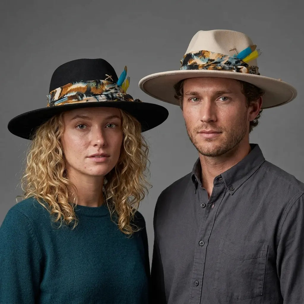 Venecia Bohemian Wide Brim Cotton Fedora Hat