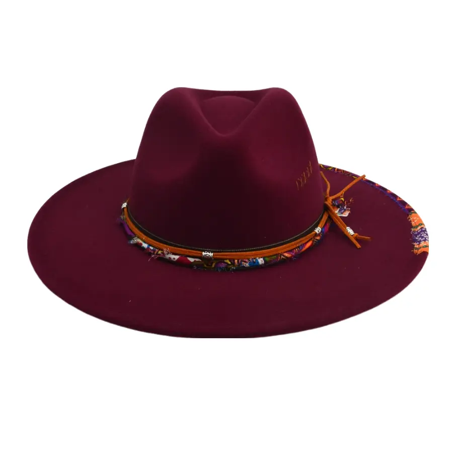 Wildflowers Handmade Felt Fedora Hat