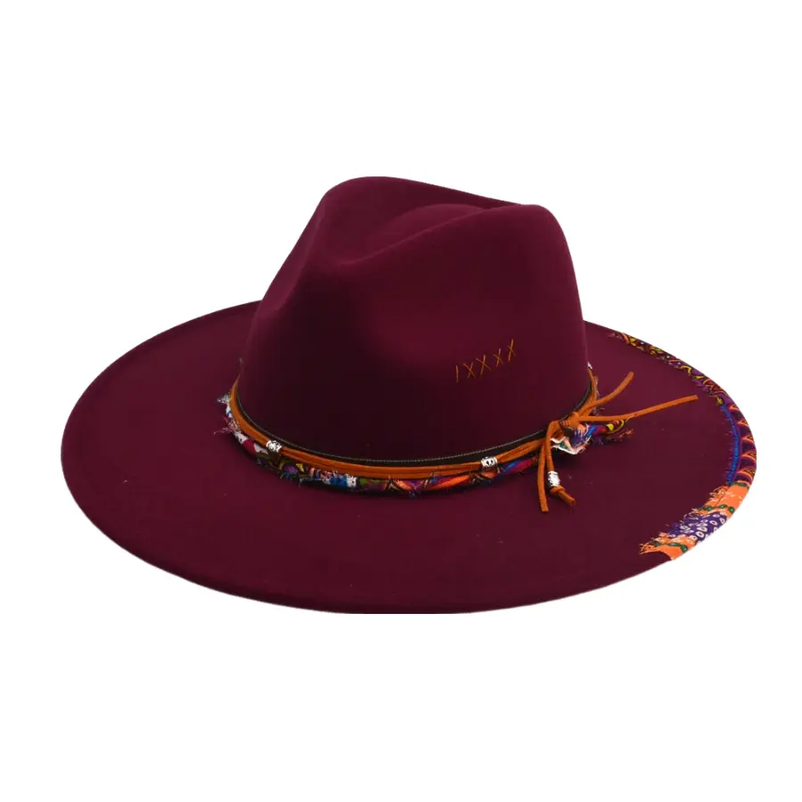 Wildflowers Handmade Felt Fedora Hat
