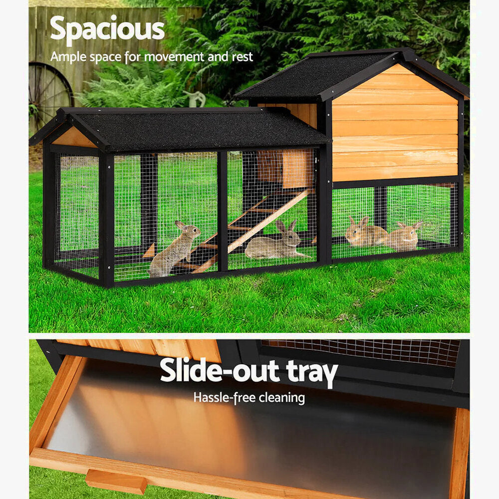 Extra Large Wooden Outdoor Chicken Coop Rabbit Hutch with Run - i.Pet