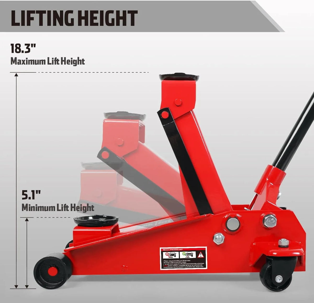 Big Red Hydraulic Floor Jack 3 Ton 6,000 lb Red - W83025