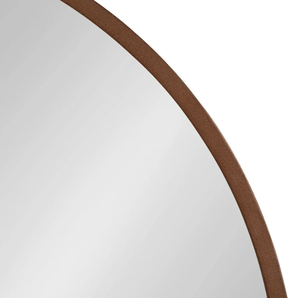 Round Wood Accent Wall Mirror With Modern Decorative Wooden Frame