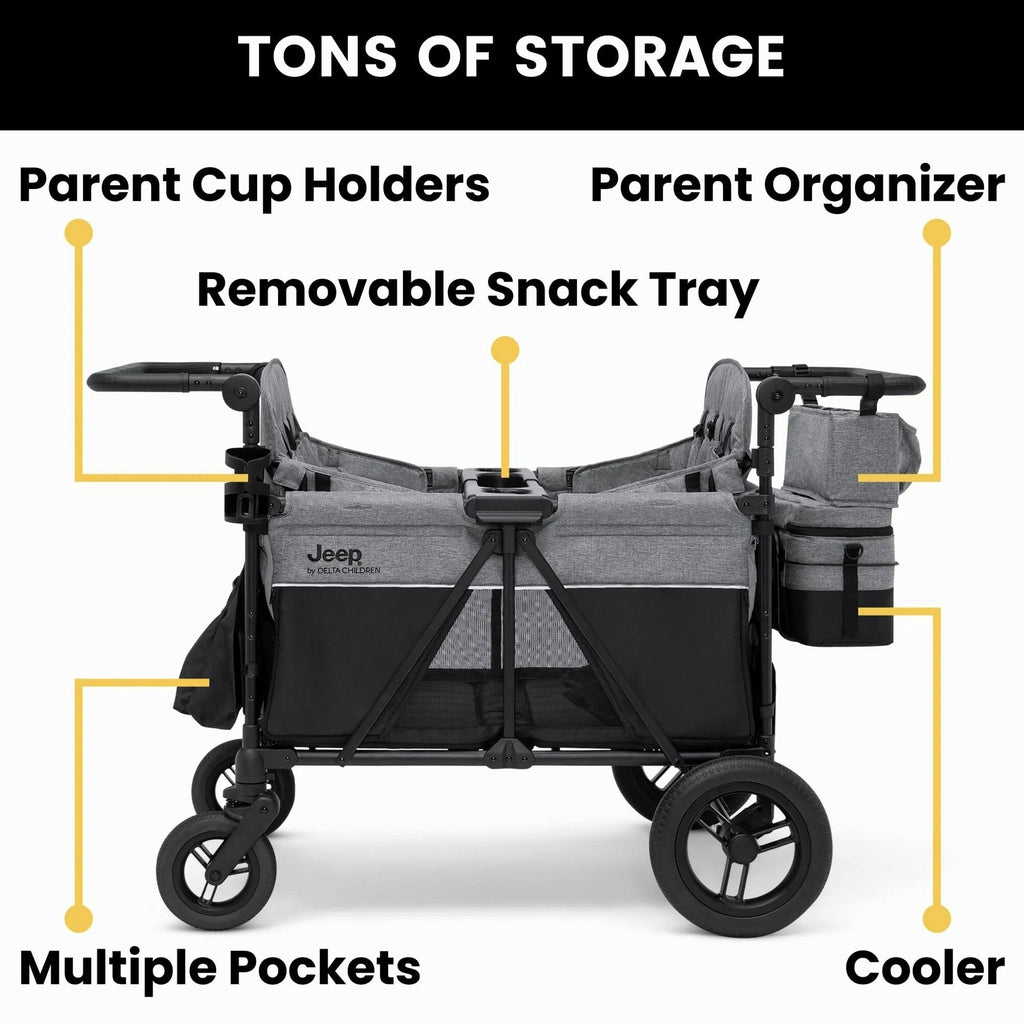Jeep Wrangler Deluxe 4 Seater Stroller Wagon by Delta Children