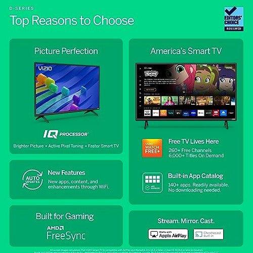 VIZIO 40-inch D-Series Full HD 1080p Smart TV with AMD FreeSync Apple AirPlay