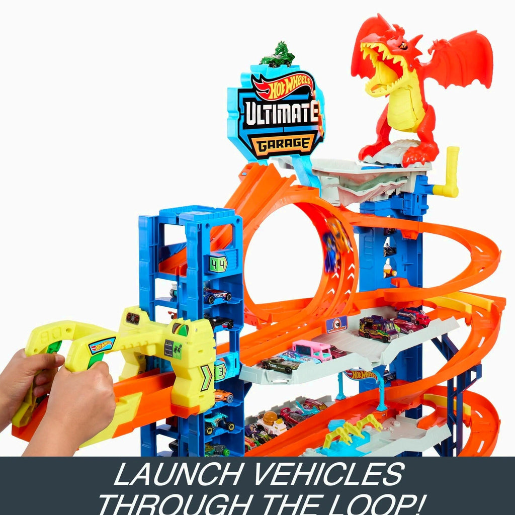 Hot Wheels City Ultimate Garage Playset with 2 Die-Cast Cars, Storage for 50+ Cars Child Age 4-8